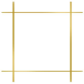 Gold square line frame on a transparent background png