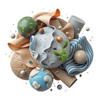 magnificent creative Environmental Degradation Top View Transparent Background high resolution png
