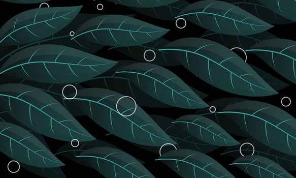 Dark Blue Leaf Texture with Abstract Circle Accents vector