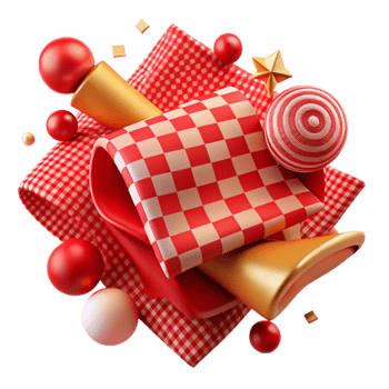 wonderful creative Dynamic Red Checkered Pattern Isolated Element high resolution png
