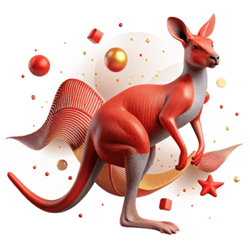 vibrant contemporary Australian Kangaroo Silhouette Transparent Background Red Fur authentic png