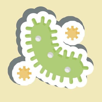 Sticker Bacteria And Virus. related to Bioengineering symbol vector