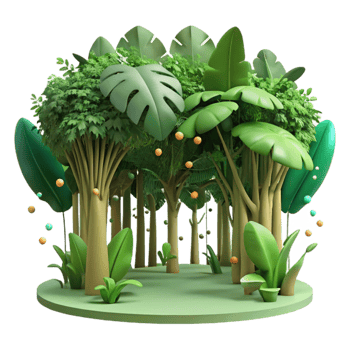 elegant modern Forest Canopy Lush Green Top View Transparent Background detailed png