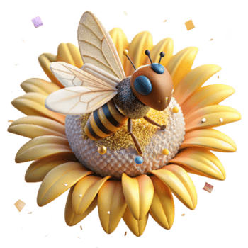 beautiful modern Close Up of Hoverfly on Sunflower Transparent Background genuine png