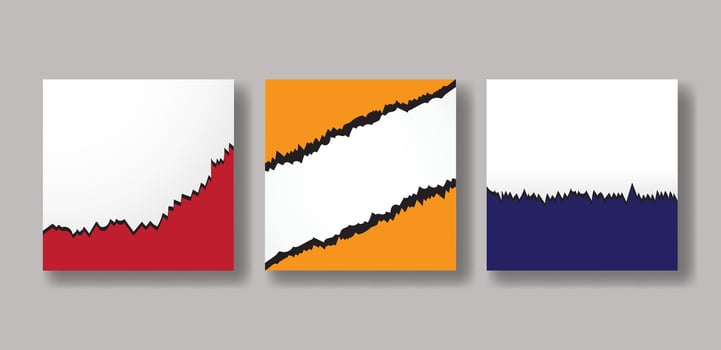 set torn paper background vector