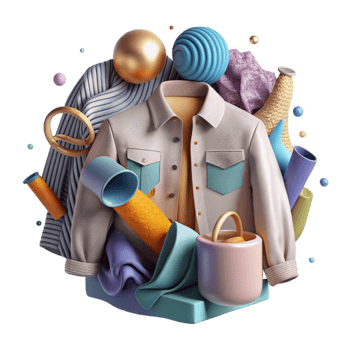 magnificent artistic Community Upcycling Project with Old Clothes Isolated premium png