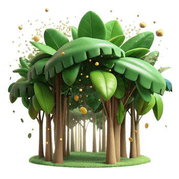 beautiful classic Forest Canopy Lush Green Top View Transparent Background detailed png