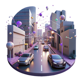 magnificent rustic City Street with Cars at Night Transparent professional png