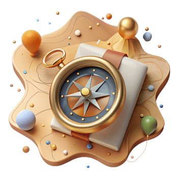 serene traditional Antique Compass and Map Isolated original png