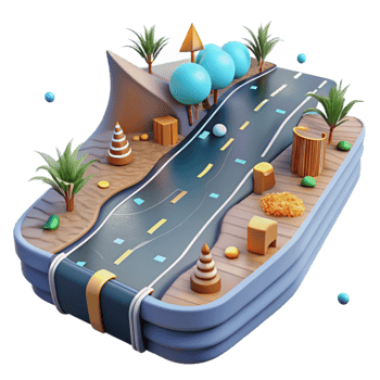 stunning vintage Flooded Coastal Road Isolated Transportation Disruption professional png