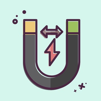 Icon Magnetism. related to Bioengineering symbol. MBE style vector