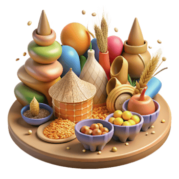 serene contemporary Community Sharing Food at Picnic Table Isolated professional png