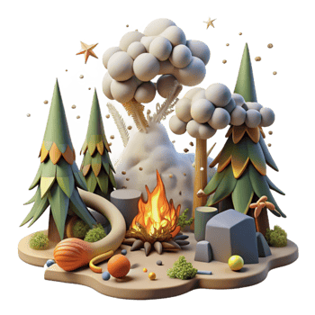 magnificent abstract Forest Fire Smoke and Endangered Species Isolated high resolution png
