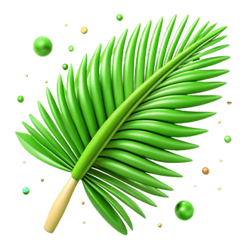 stunning traditional Bright Green Palm Frond Isolated Element authentic png