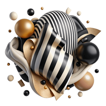 vibrant classic Abstract Black and White Stripe Cutout premium png