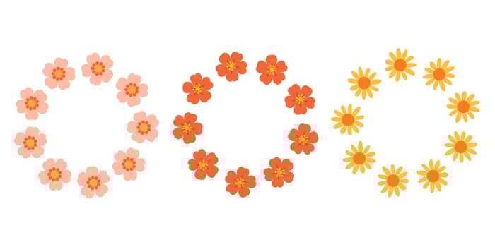 Set of Round Frames with Delicate Flowers, Soft and Elegant Floral Design for Invitations, Greeting Cards, and Decorative Elements vector