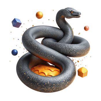 wonderful creative Burnt Grass Snake Silhouette Coiled Transparent Background high resolution png