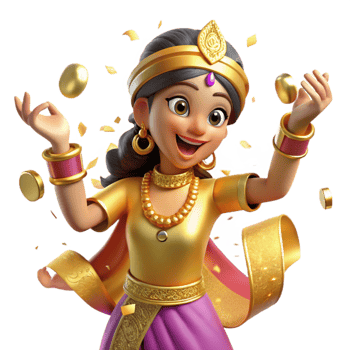 impressive minimalist Bollywood Dancer with Gold Jewelry Transparent Background exclusive png