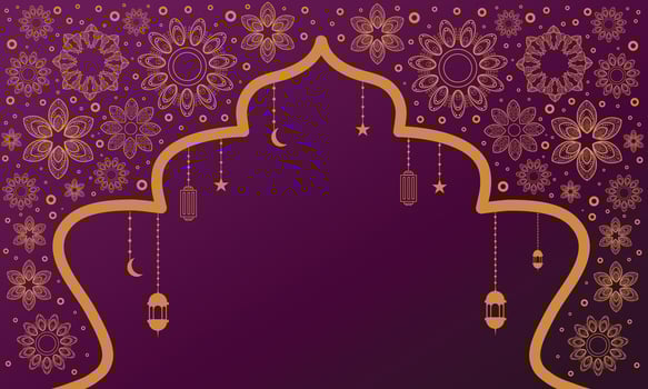 Ramadan background with gold decorations vector
