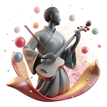 elegant creative Chinese Erhu Player Silhouette Transparent Background professional png