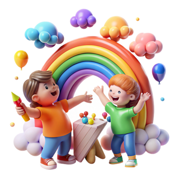 beautiful creative Children Drawing Rainbow Hopeful Symbol Cutout high resolution png