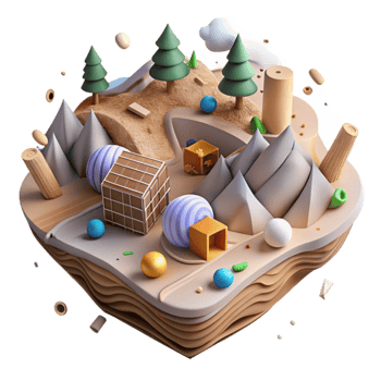 serene artistic Deforestation Aerial View Isolated Element png