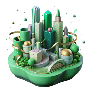 magnificent traditional Cityscape with Green Spaces Transparent high quality png