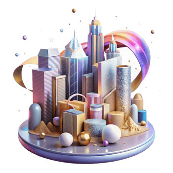 beautiful minimalist Bright Cityscape Disrupting Starry Sky Cutout high quality png