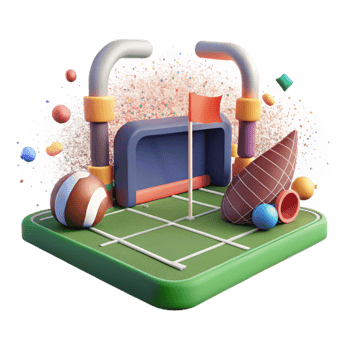 stunning creative Football Field with Goal Posts Cutout Element authentic png