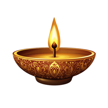 Single Traditial Oil Lamp Flame Glowing png