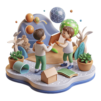 beautiful minimalist Children Learning About Nature Isolated Cutout png