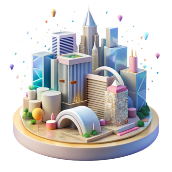 stunning classic Cityscape with Modern Architecture Transparent authentic png