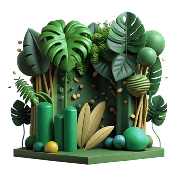 vibrant abstract Dark Green Jungle Vines Cutout premium png