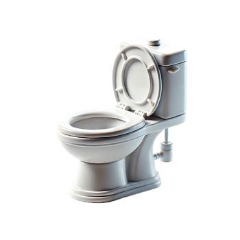 Classic white toilet design with side plumbing and closed lid png