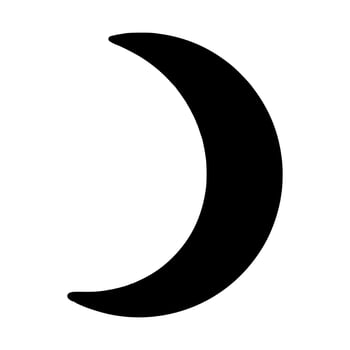 Moon hand draw icon . Crescent illustration sign. Night symbol or logo. vector
