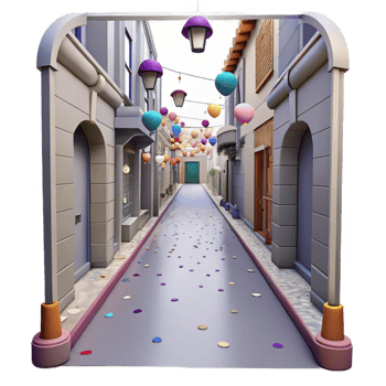 magnificent vintage Empty Alleyway in City Center Isolated Element png