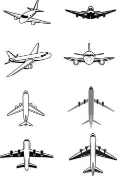 Skybound Shadows The Art of Airplane Silhouettes vector