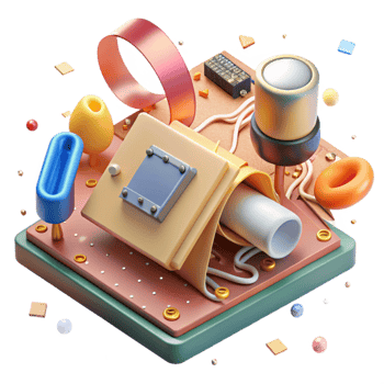 elegant classic Circuit Board Components Soldering Iron Transparent Background detailed png