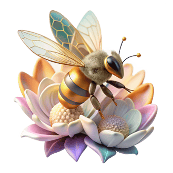 wonderful creative Close Up of Bee on Sunflower Transparent Background authentic png