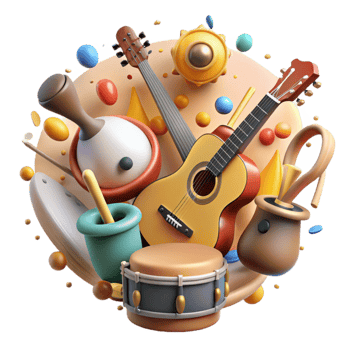 magnificent artistic Cuban Son Music Group Instruments Cutout exclusive png