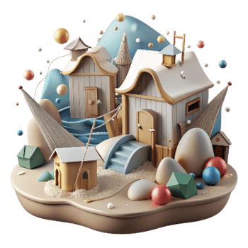 elegant artistic Empty Fishing Village Cutout genuine png