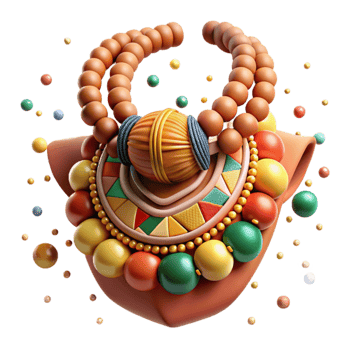 stunning artistic African Tribal Necklace Beaded Layers Cutout Colorful Adornment professional png