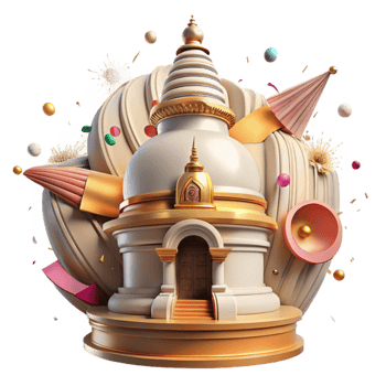 vibrant creative Ancient Indian Stupa Architecture Cutout authentic png