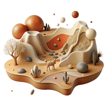 dramatic contemporary Drought and Animal Migration Cutout with Dry Earth Tones exclusive png