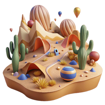 wonderful creative Desert Landscape Panorama Cutout detailed png