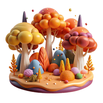 extraordinary contemporary Colorful Autumn Forest Landscape Cutout high quality png