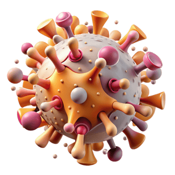 elegant minimalist Coronavirus Illustration Spiked Surface Isolated high quality png