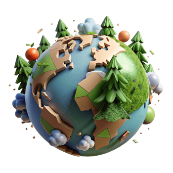 dramatic vintage Globe Showing Forest Coverage Cutout Element detailed png