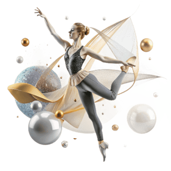 vibrant minimalist Ballet Dancer in Arabesque Cutout Transparent Background genuine png