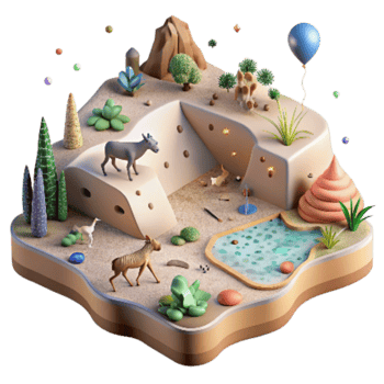 impressive contemporary Computer Generated Map of Animal Habitats Diverse Ecosystems Transparent Background exclusive png